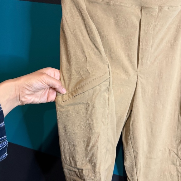 Tan Ankle Cropped Pants with Tapered Leg - Picture 5 of 13